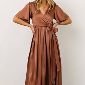 Balticborn Bridesmaids Maxi Dress, Small, Rosy Brown